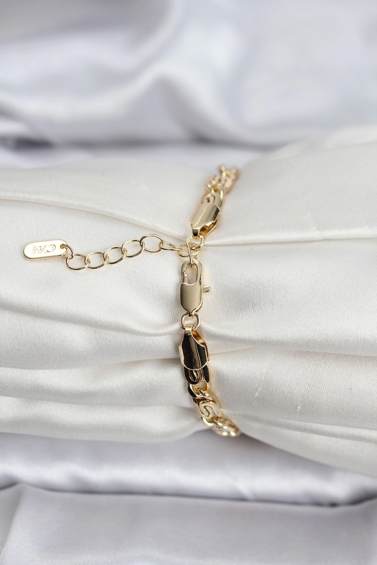 14K Gold Renk Kaplama Zincir Model CM Kadın Bileklik