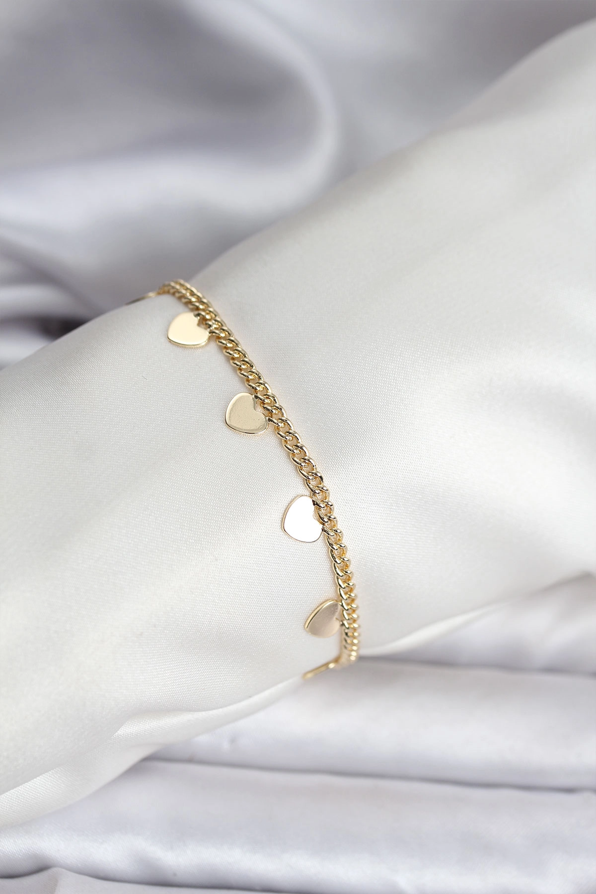 14K Gold Renk Kaplama Kalpli Model CM Kadın Bileklik