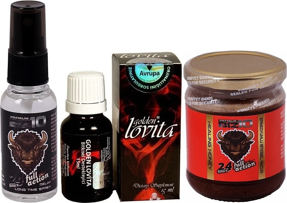 BIZ10 Sprey 25ML Golden Lovita Kadın Damla 30ML BIZ10 Macun 240GR