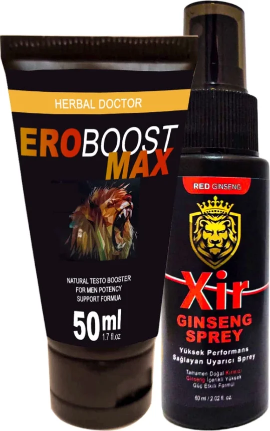 Eroboost Maxtesto Krem 50 ml + Yanında Etkili Sertleştiricili Erkeklere Özel 3xeffect 60 ml Sprey BKN1EK364
