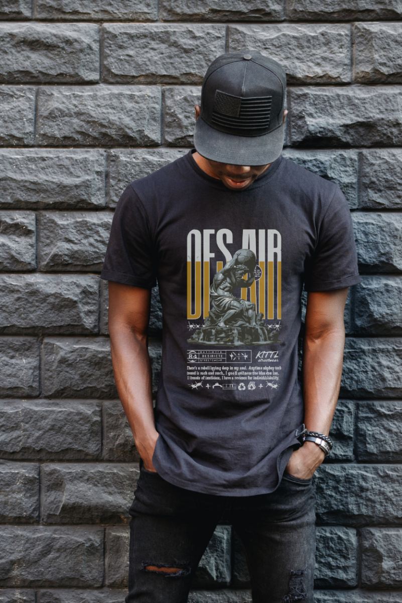 Unisex Oversize 24/1 Penye DTF Baskılı Tişört - DTF74