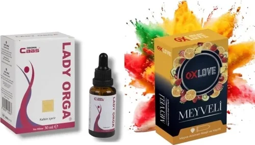 AC BOX Caas Lady Orga Kadınlara Özel Istek Damla + Prezervatif Meyve Aromalı Kondom 10 Adet