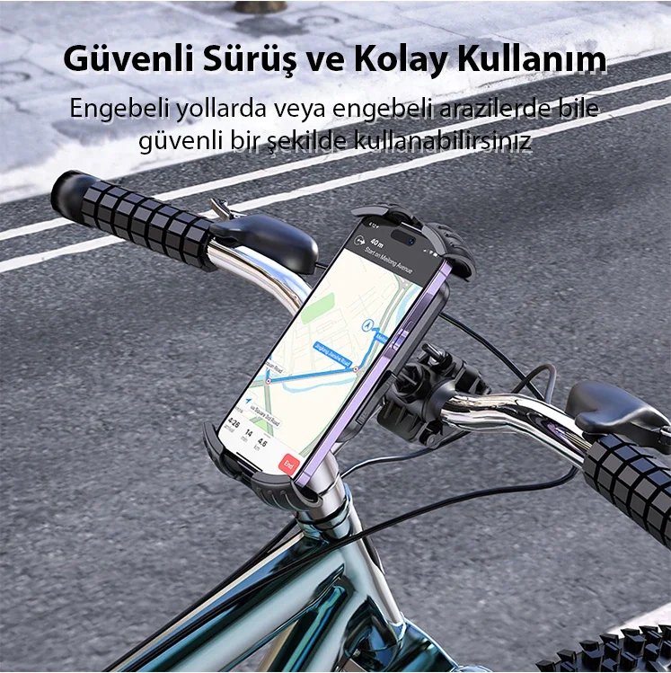 Ally Borofone BH105 Crown Gidon Bağlantılı Bisiklet ve Motosiklet Telefon Tutucu-(5775)