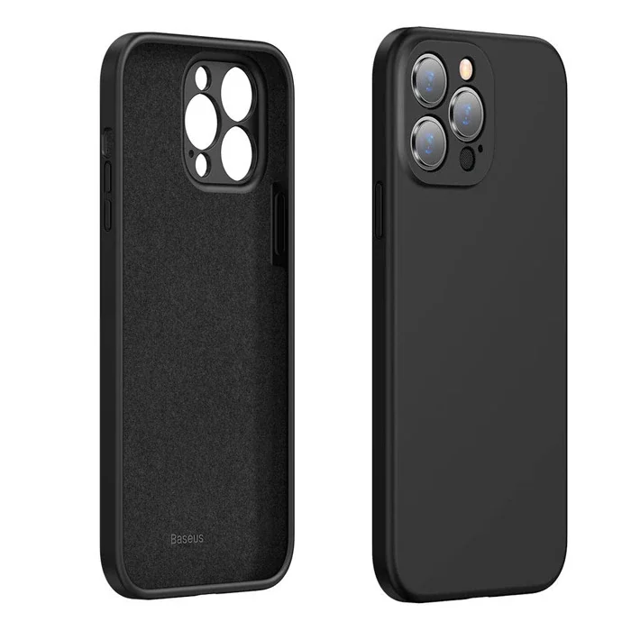 Baseus Liquid iPhone 13 Pro Kılıf Kamera Korumalı İçi Kadife Silikon Kılıf-(5775)