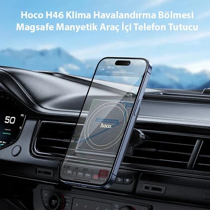 Hoco H46 Klima Havalandırma Bölmesi Magsafe Manyetik Araç İçi Telefon Tutucu-(5775)