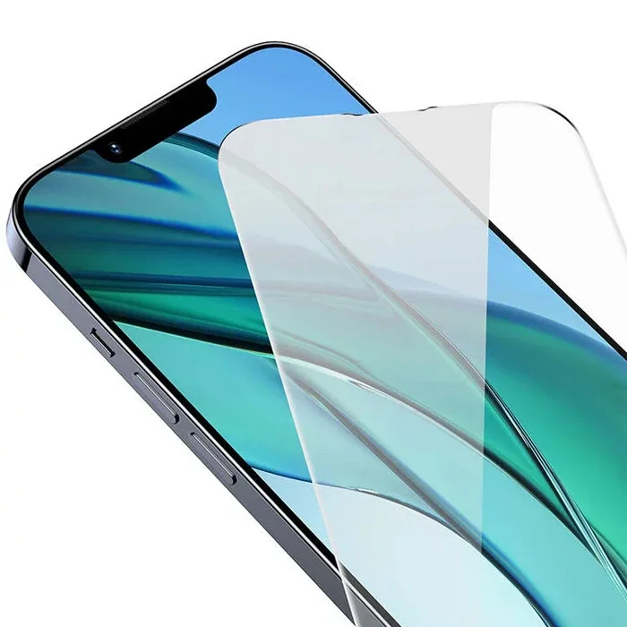 Baseus Crystal Serisi iPhone 15 Pro Max Full Koruma Tempered Cam Ekran Koruyucu-(5775)