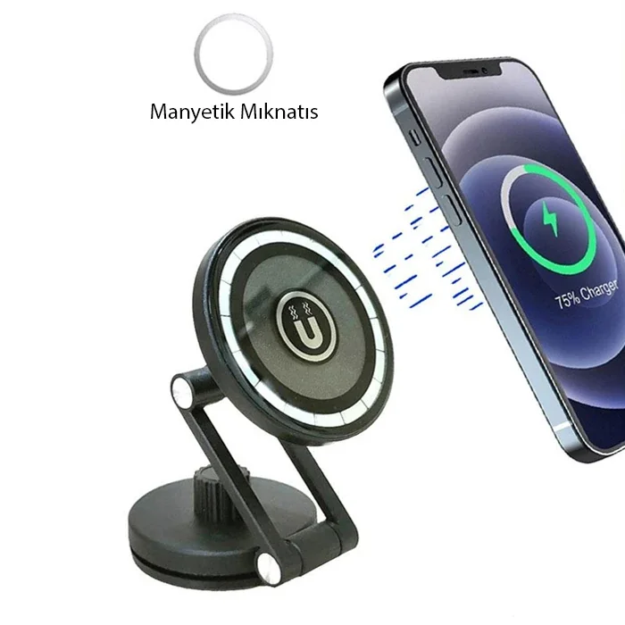 Ally LE-07 Torpido Üstü Araç İç Ve Masa Üstüi Magsafe Telefon Tutucu-(5775)