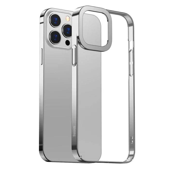 Baseus Glitter iPhone 13 Pro Kılıf Renkli Kenar Şeffaf Kılıf-(5775)