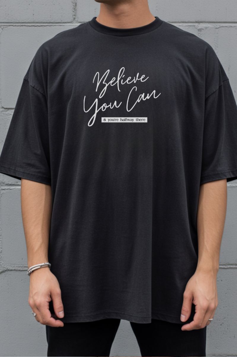 Unisex Oversize 24/1 Penye DTF Baskılı Tişört - DTF280