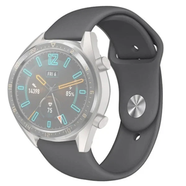 22MM Silikon Kayış Kordon Gear S3 Watch 4 -GT2 GT2E 46MM KayışKordon Watch Active 2 22MM-(5775)
