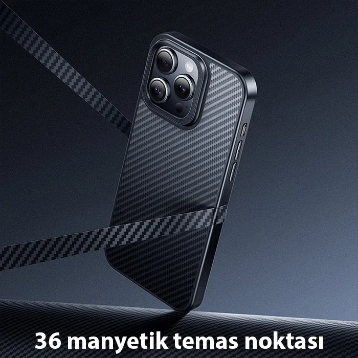 Hoco iPhone 15 Pro AS7 Kevlar Kılıf Manyetik Magsafeli Telefon Kılıfı-(5775)
