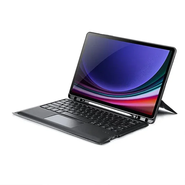 DUX DUCIS Samsung Galaxy Tab S9 + Ayrılabilir Bluetooth Klavye Touchpad PU Deri Kılıf-(5775)