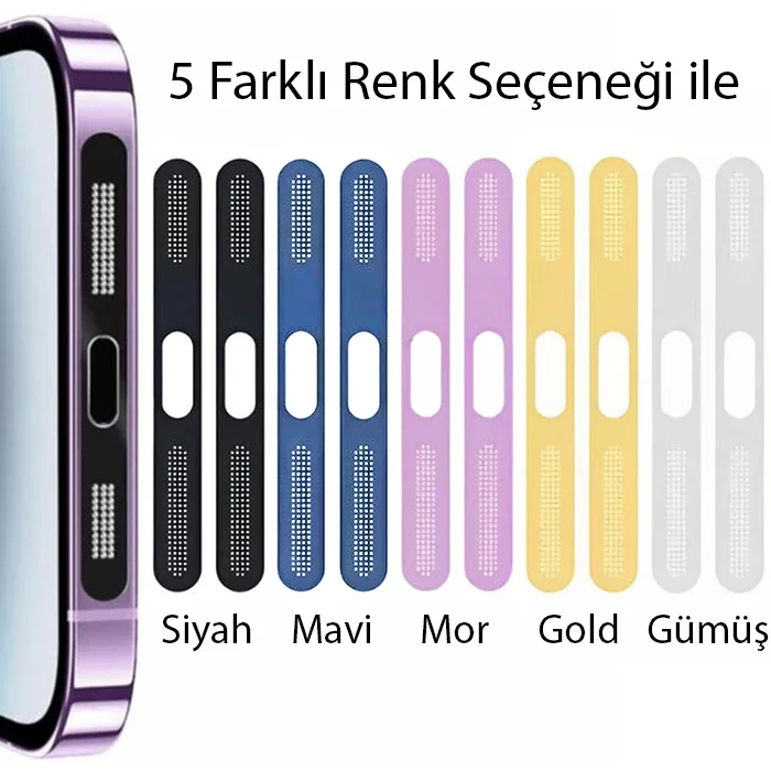 Ally iPhone 15 Pro İçin Anti-Dust Toz Ve Kir Önleyici Sticker 2 Adet Set-(5775)