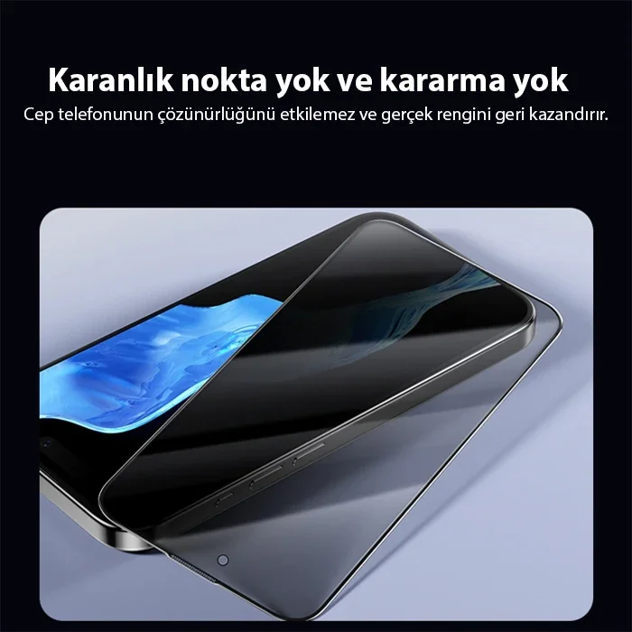Ally iPhone 15 Plus Privacy Hayalet Full Koruma Tempered Cam Ekran Koruyucu-(5775)