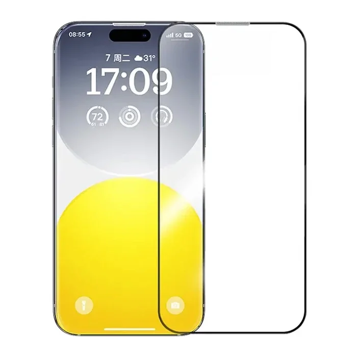Baseus Schott iPhone 15 Plus HD Tempered Full Koruma Cam Ekran Koruyucu-(5775)