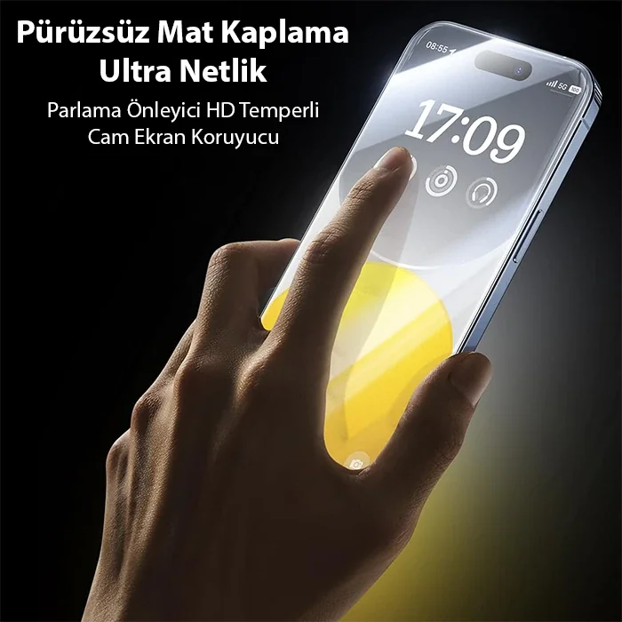 Baseus Crystalline iPhone 15 HD Tempered Full Koruma Cam Ekran Koruyucu-(5775)
