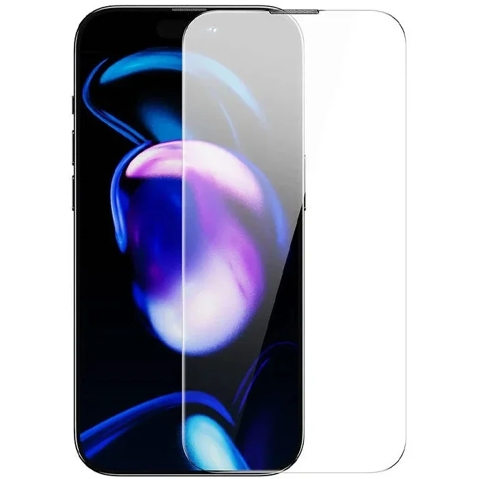 Baseus iPhone 15 Pro Max Schott Serisi Şeffaf Silikon Kılıf + Tempered Ekran Koruyucu Set-(5775)