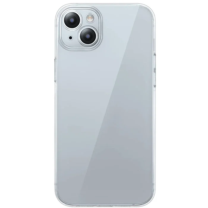 Baseus iPhone 15 Plus Schott Serisi Şeffaf Silikon Kılıf + Tempered Ekran Koruyucu Set-(5775)