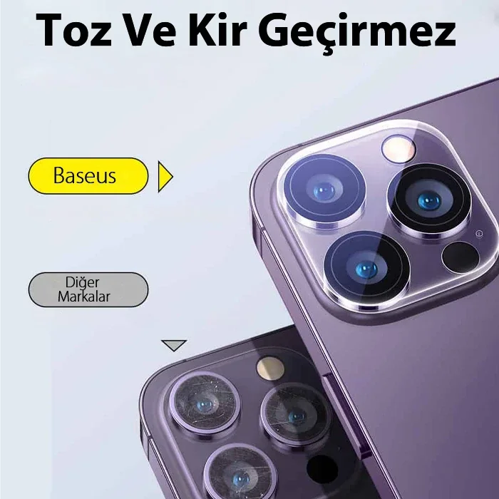 Baseus iPhone 15/15 Plus için Crystal Serisi HD Cam Kamera Koruyucu 2 Adet Set-(5775)