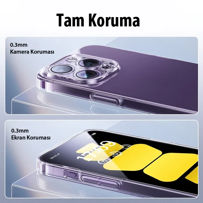 Baseus iPhone 15 Lucent Serisi Ultra İnce Transparan Kılıf-(5775)
