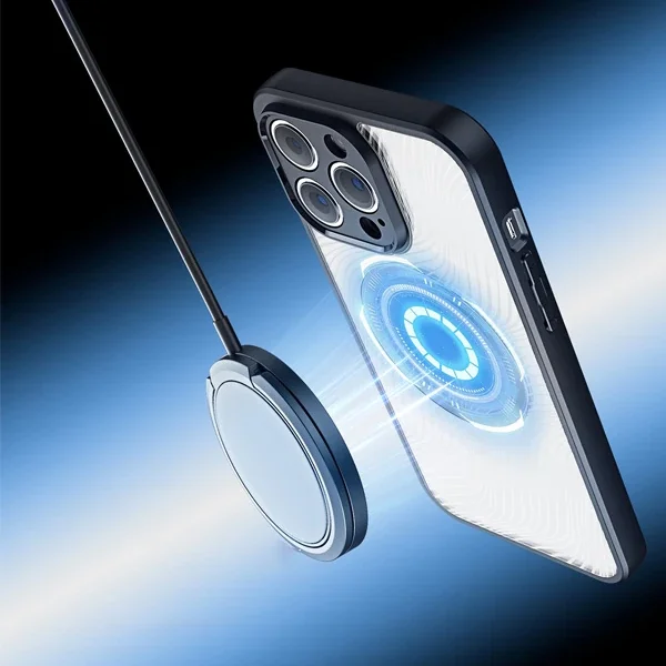 Dux Ducis iPhone 14 Pro Aimo Series MagSafe Premium Buzlu Sert PC-TPU Kılıf-(5775)