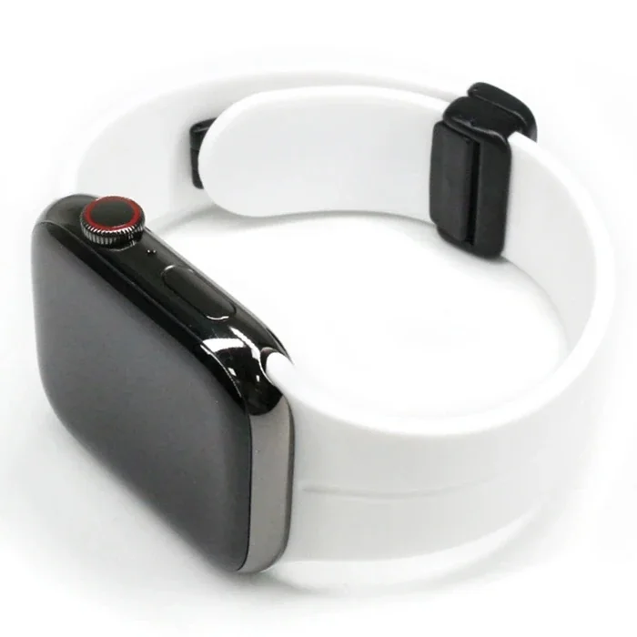 Ally Apple Watch 7-8 41mm 6-5-4 40mm Manyetik Uçlu Silikon Kayış Kordon 3-2-1 38mm-(5775)