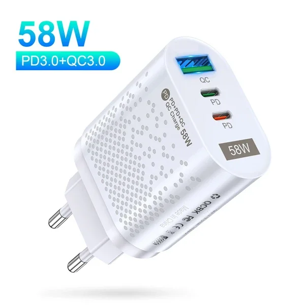 USLİON PD 58W USB + Type-c Hızlı Şarj Başlığı-(5775)