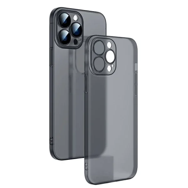 Ally iPhone 13 Pro Max 6.7inch Frosted Glass Şeffaf Kamera Korumalı Kılıf-(5775)