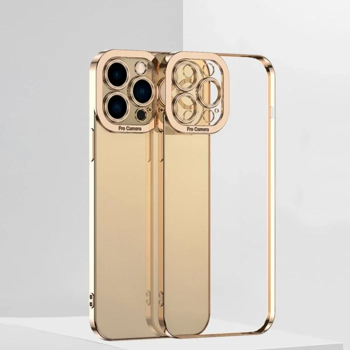 ALLY Fashion Series iPhone 12 Pro Kılıf Renkli Kenar Lazer Çerçeveli Silikon Kılıf-(5775)
