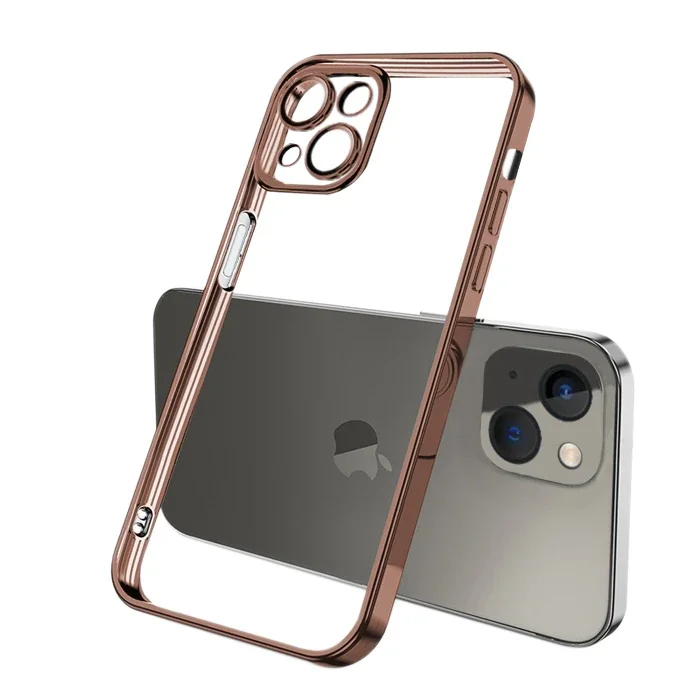 ALLY Fashion Series iPhone 13 6.1inç Kılıf Renkli Kenar Lazer Çerçeveli Silikon Kılıf-(5775)