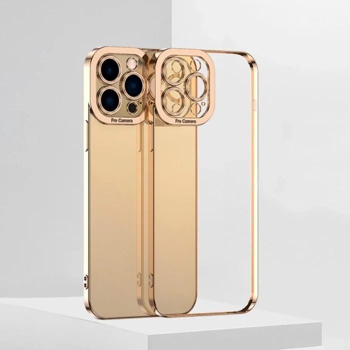 ALLY Fashion Series iPhone 12 Pro Max Kılıf Renkli Kenar Lazer Çerçeveli Silikon Kılıf-(5775)
