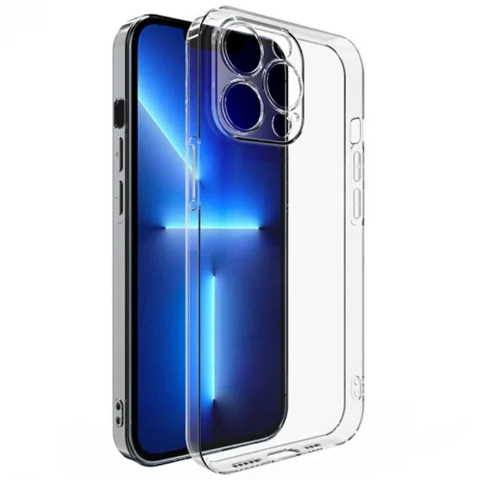 Ally iPhone 13 Pro 6.1inç Kılıf Kamera Korumalı Ultra İnce Şeffaf Silikon Kılıf-(5775)