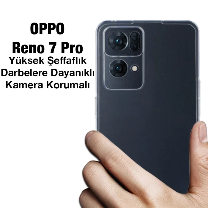 Ally OPPO Reno 7 Pro Kılıf Kamera Korumalı Ultra İnce Şeffaf Silikon Kılıf-(5775)