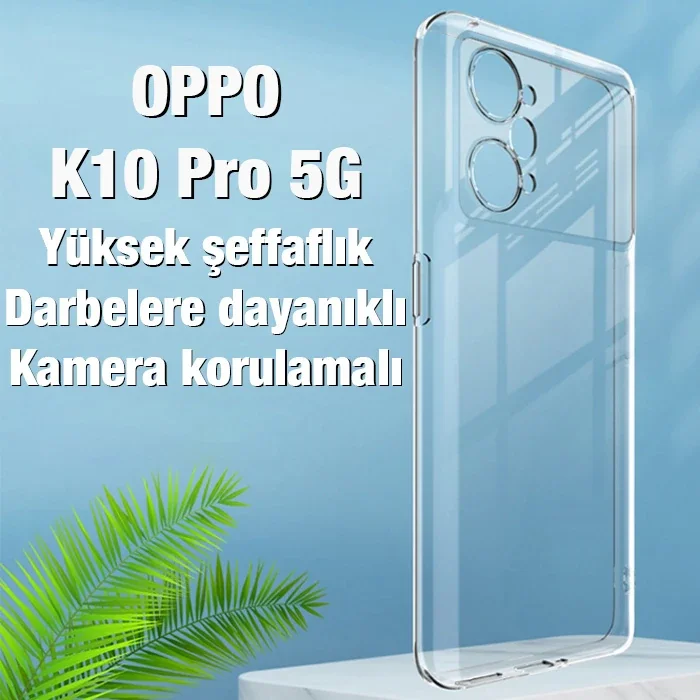 Ally OPPO K10 Pro 5G Kılıf Kamera Korumalı Ultra İnce Şeffaf Silikon Kılıf-(5775)