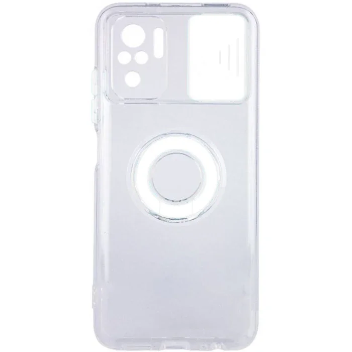 Ally Xiaomi Redmi Note 10 - 10s Kılıf Sürgülü Kamera Lens Korumalı Yüzük Standlı Silikon Kılıf-(5775)