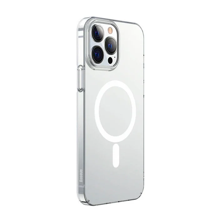 Baseus Crystal iPhone 13 Pro Magsafe Silikon Kılıf + Tempered Ekran Koruyucu Set-(5775)