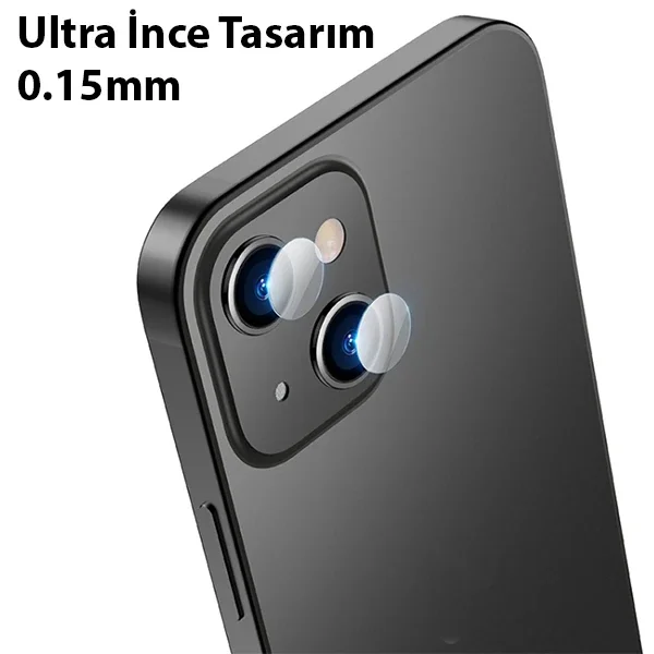 ALLY İPhone 13-13 Mini Tempered Glass Cam Kamera Koruyucu-(5775)