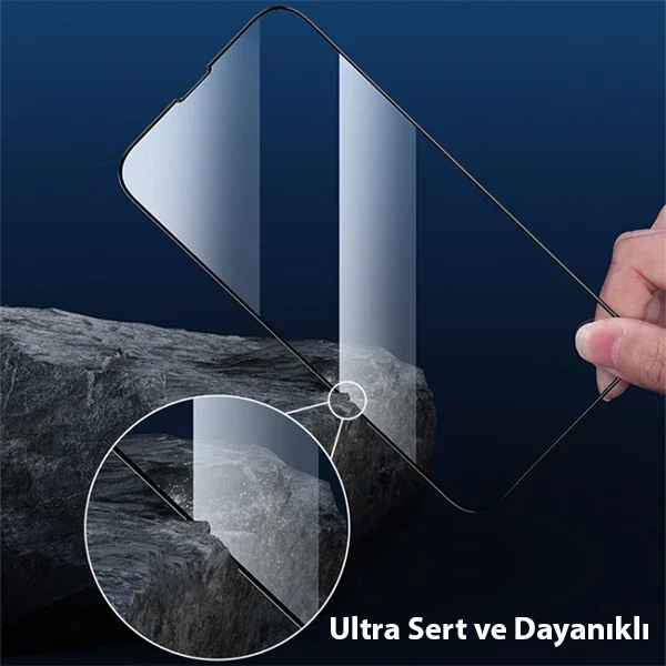 Ally Full Kaplama iPhone 13 Mini 5.4 Full Glue Cam Ekran Koruyucu-(5775)
