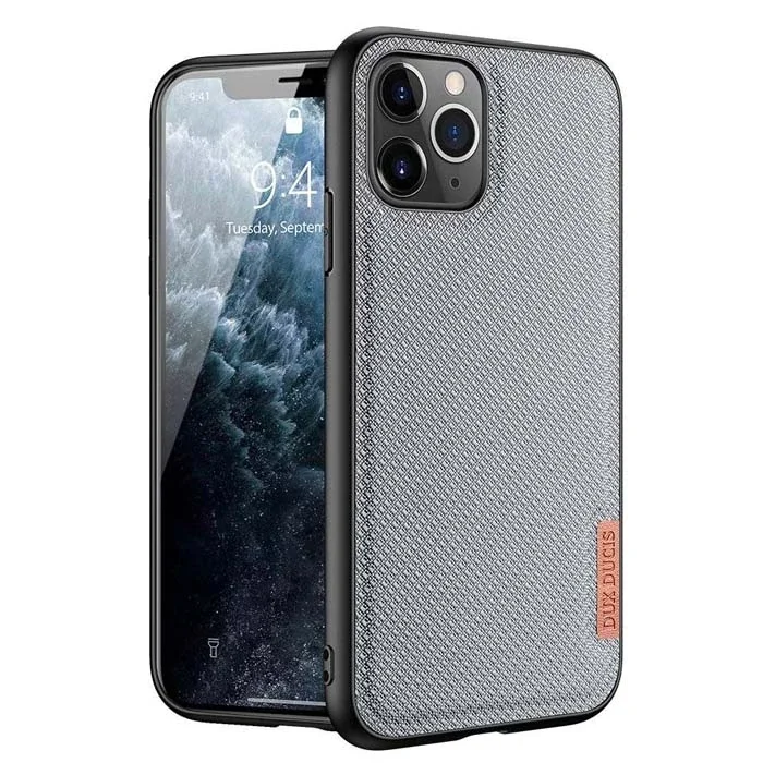 Dux Ducis Fino Serisi iPhone 11 Pro 5.8inç Kılıf Premium Dokuma Silikon Kılıf-(5775)