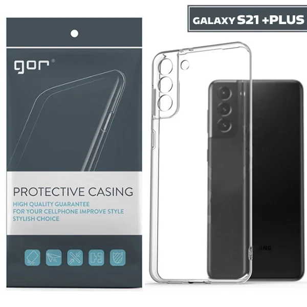 GOR Samsung Galaxy S21+ Plus Kılıf Kamera Korumalı Şeffaf Silikon Kılıf-(5775)