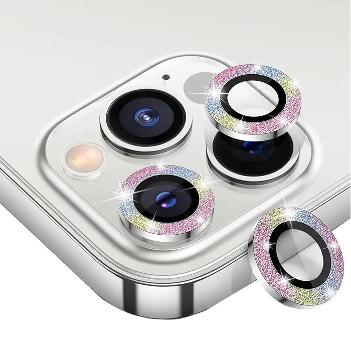 ALLY İphone 12 Pro Max 3D Metal Çerçeveli Kamera Lens Koruyucu-(5775)