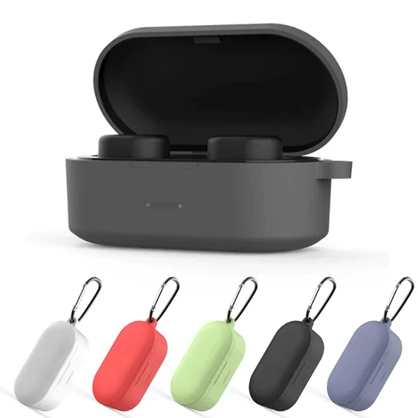 QCY T1S/T2C Bluetooth Kulaklık İçin Silikon Koruma Kılıf+ Anahtarlık-(5775)
