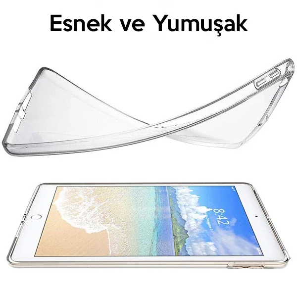 Ally İPad 9.7 2018 İPad 9.7 2017 Şeffaf Tpu Soft Silikon Kılıf-(5775)