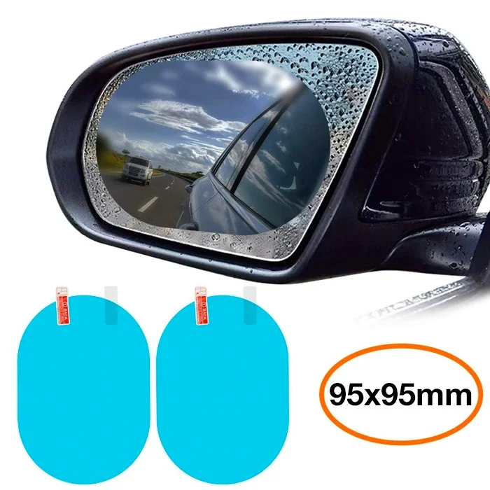 Baseus 95x95mm Araç Oto Yan Dikiz Ayna Yağmur Su Kaydırıcı Sis Önleyici Film 2 Adet Set-(5775)