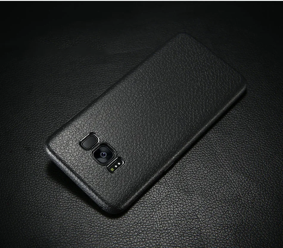 Ally SM Galaxy S8 Deri Dokulu Premium Soft Silikon Kılıf-(5775)
