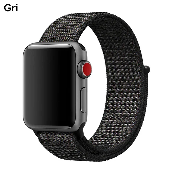 Ally Apple Watch 7-8 41mm 6-5-4 40mm Nylon Loop Spor Kayış Kordon 3-2-1 38mm-(5775)