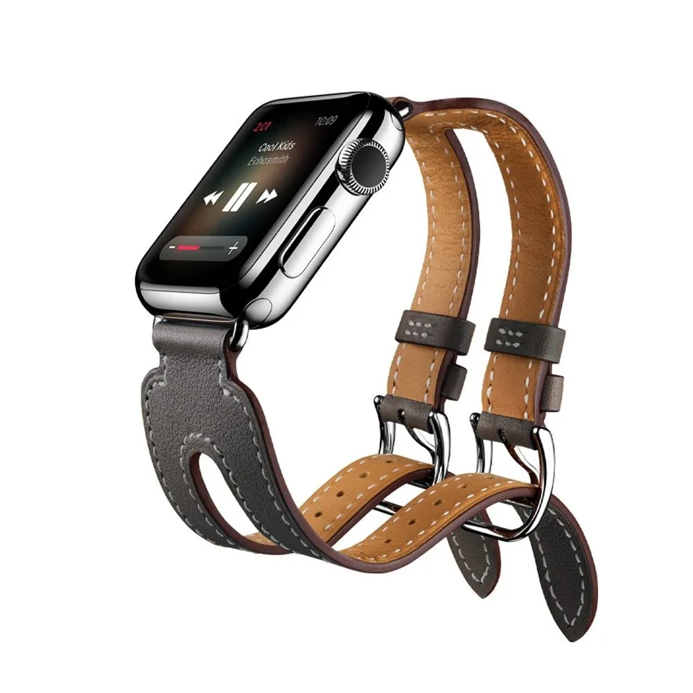 Ally Apple Watch 7-8 41mm 6-5-4 40mm Çift Kayış Kordon Kayış 3-2-1 38mm-(5775)