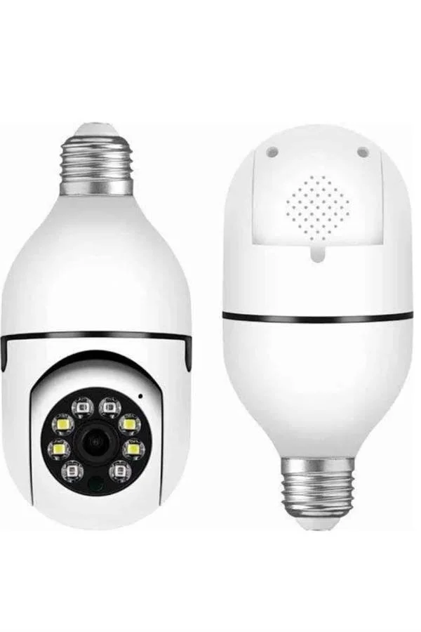 Akıllı Kamera Wifi Kamera Duylu Ampul Görünümlü 360 Derece Dönebilen Ev Kamerası