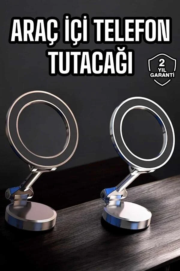 Telefon Tutucu Tüm Arabalara Uyumlu Araç İçi Katlanabilir Manyetik Tasarım