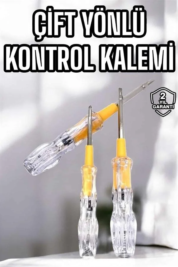 Çift Taraflı Elektrik Kontrol Kalemi Şeffaf Tornavida